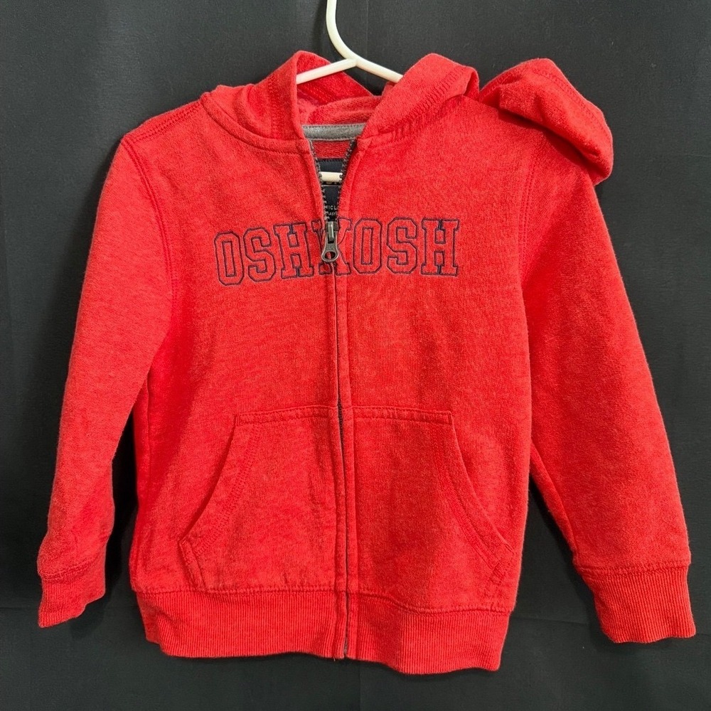 OshKosh B'gosh Hoodie 2T Red Kidcore Classic Full Zip Fleece Logo Sweatshirt